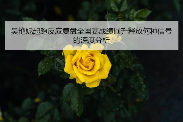 吴艳妮起跑反应复盘全国赛成绩回升释放何种信号的深度分析